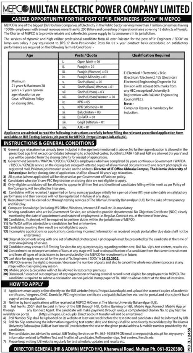 MEPCO Jobs